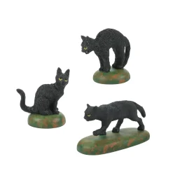 Department 56 Halloween Village Accessories|A Clowder Of Black Cats