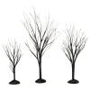 Department 56 Halloween Village Accessories|Black Bare Branch Trees, St/3
