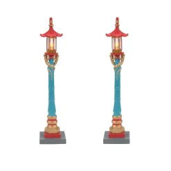 Department 56 Christmas In The City Series|Chinatown Post Lamps S/2