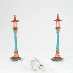 Department 56 Christmas In The City Series|Chinatown Post Lamps S/2