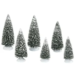 Department 56 Village Accessories|Frosted Pine Grove, Set of 6