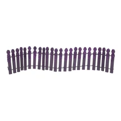 Department 56 Halloween Village Accessories|Ghoulish Purple Glitter Fence