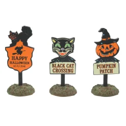 Department 56 Halloween Village Accessories|Halloween Signs Set of 3