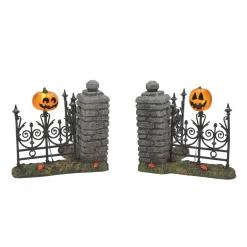 Department 56 Halloween Village Accessories|Jack Lantern Lit Fence Corners