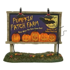 Department 56 Halloween Village Accessories|Lit Pumpkin Patch Billboard