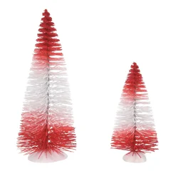 Department 56 Village Accessories|Peppermint Stripe Trees set2