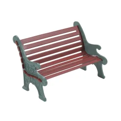Department 56 Village Accessories|Red Wrought Iron Park Bench