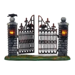 Department 56 Halloween Village Accessories|Spooky Wrought Iron Gate