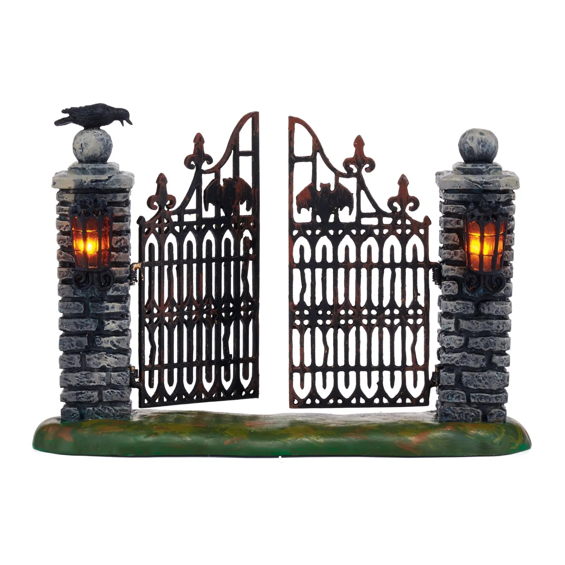 Department 56 Halloween Village Accessories|Spooky Wrought Iron Gate