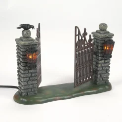Department 56 Halloween Village Accessories|Spooky Wrought Iron Gate
