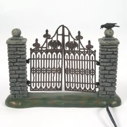 Department 56 Halloween Village Accessories|Spooky Wrought Iron Gate