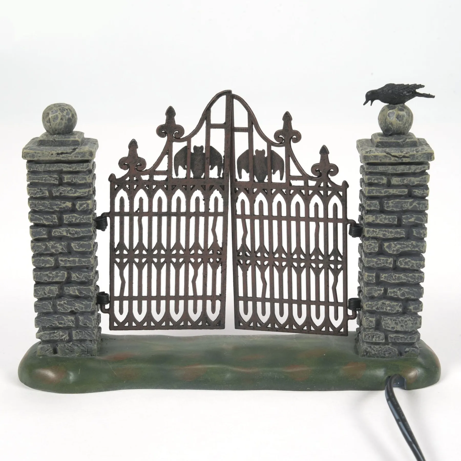 Department 56 Halloween Village Accessories|Spooky Wrought Iron Gate