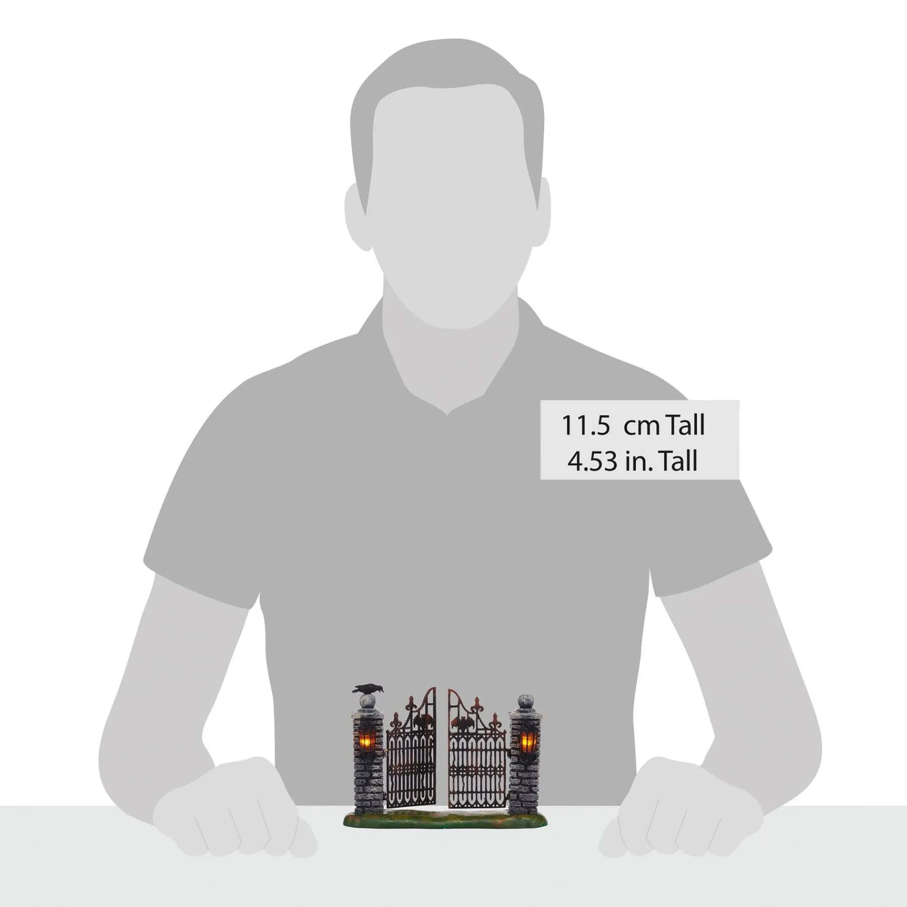 Department 56 Halloween Village Accessories|Spooky Wrought Iron Gate