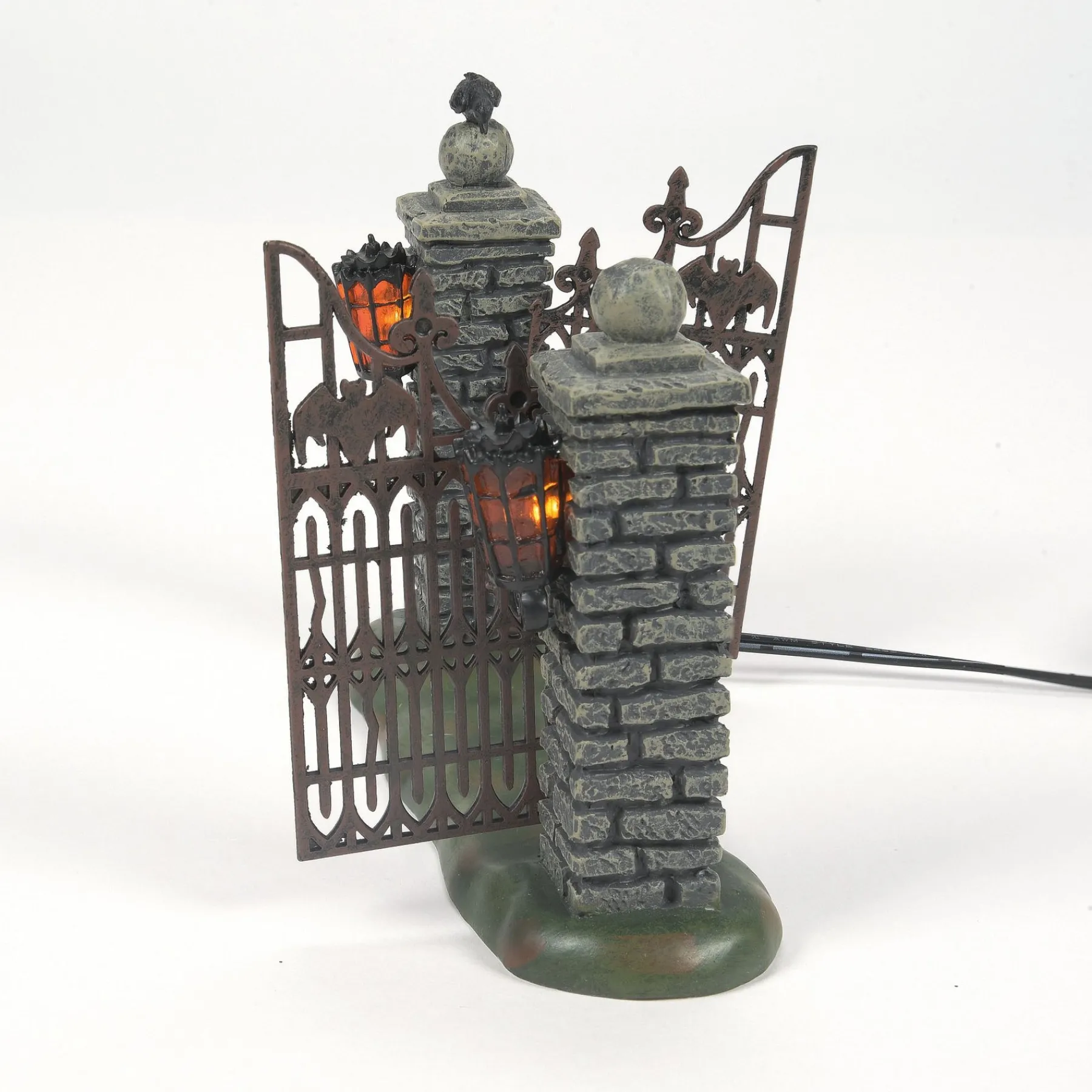 Department 56 Halloween Village Accessories|Spooky Wrought Iron Gate