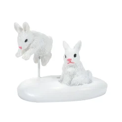 Department 56 Village Accessories|White Christmas Bunnies